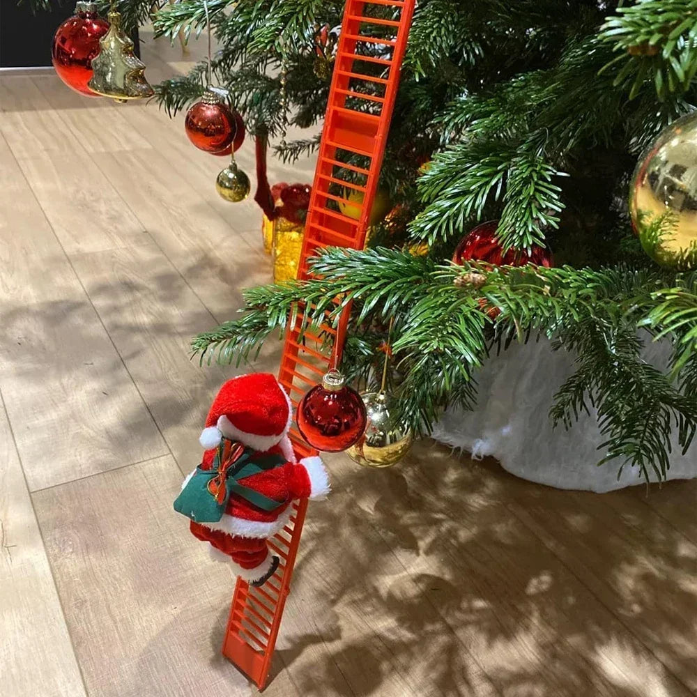 Santa climbing the ladder + ladder