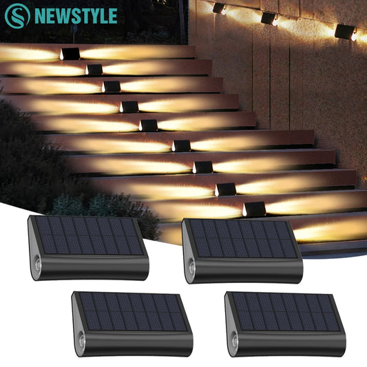 The stair lights are charged with solar energy