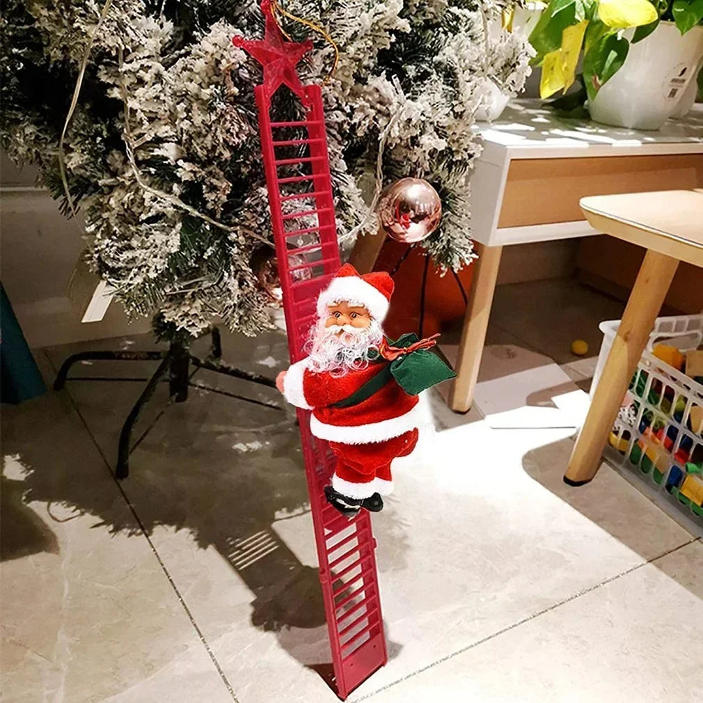 Santa climbing the ladder + ladder