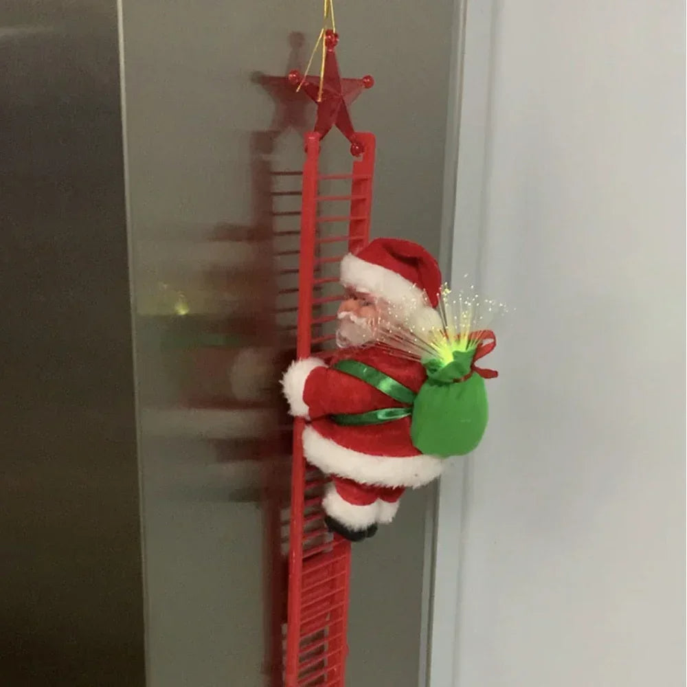 Santa climbing the ladder + ladder