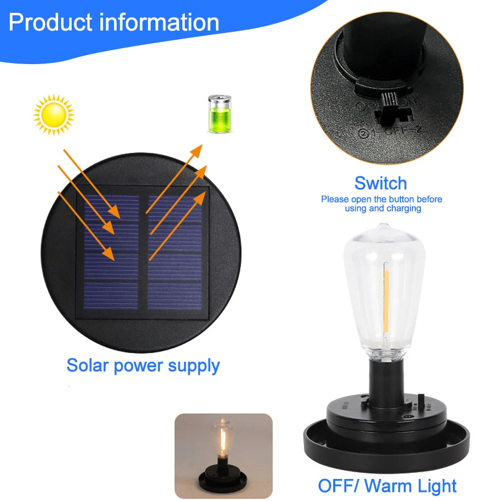 The electric lantern is charged by a solar battery