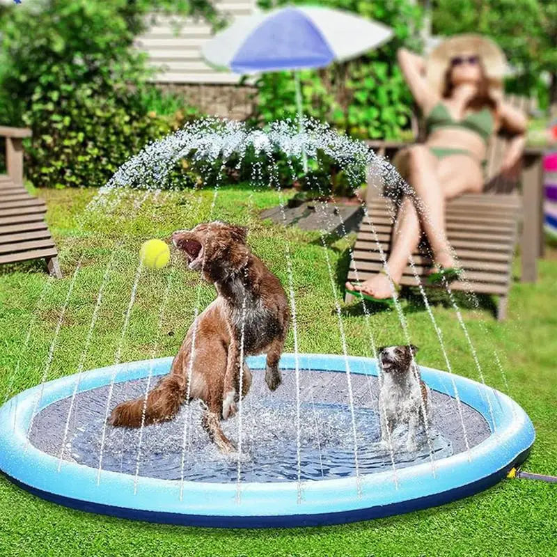 100/150cm Summer Swimming Pool Inflatable Water Sprinkler Play Coaling Mat Outdoor Interactive Fountain to Pet Dogs Kid