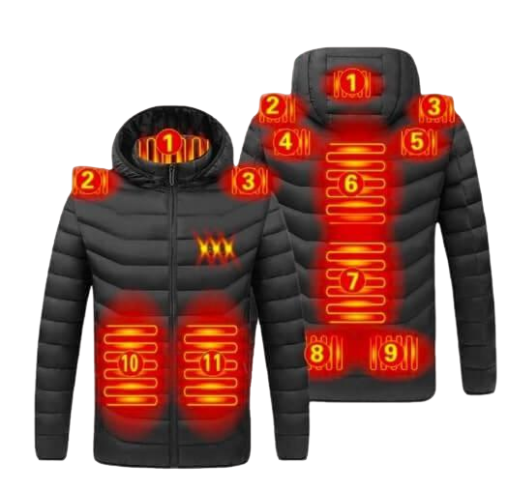 Heated jacket - heats up in seconds - loaded USB